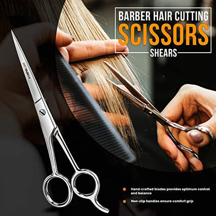 Utopia Care Hair Cutting and Hairdressing Scissors 6.5 Inch, Premium Stainless Steel shears with smooth Razor & Sharp Edge Blades, for Salons, Professional Barbers, Men & Women, Kids, Adults, & Pets.