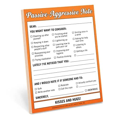 Knock Knock Passive-Aggressive Nifty Note Pad 4 x 5.25 inches | Humorous communication tool with 50 sheets thumbnail 1