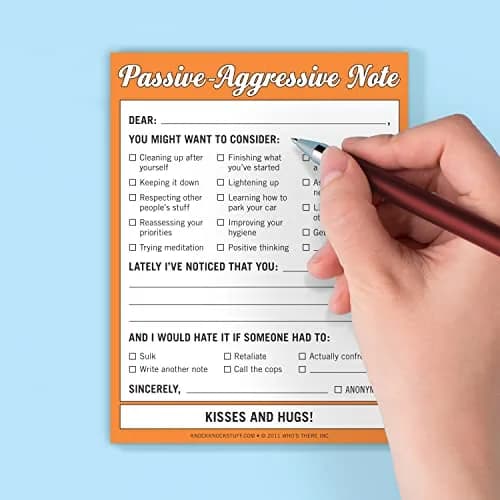 Knock Knock Passive-Aggressive Nifty Note Pad 4 x 5.25 inches | Humorous communication tool with 50 sheets thumbnail 5