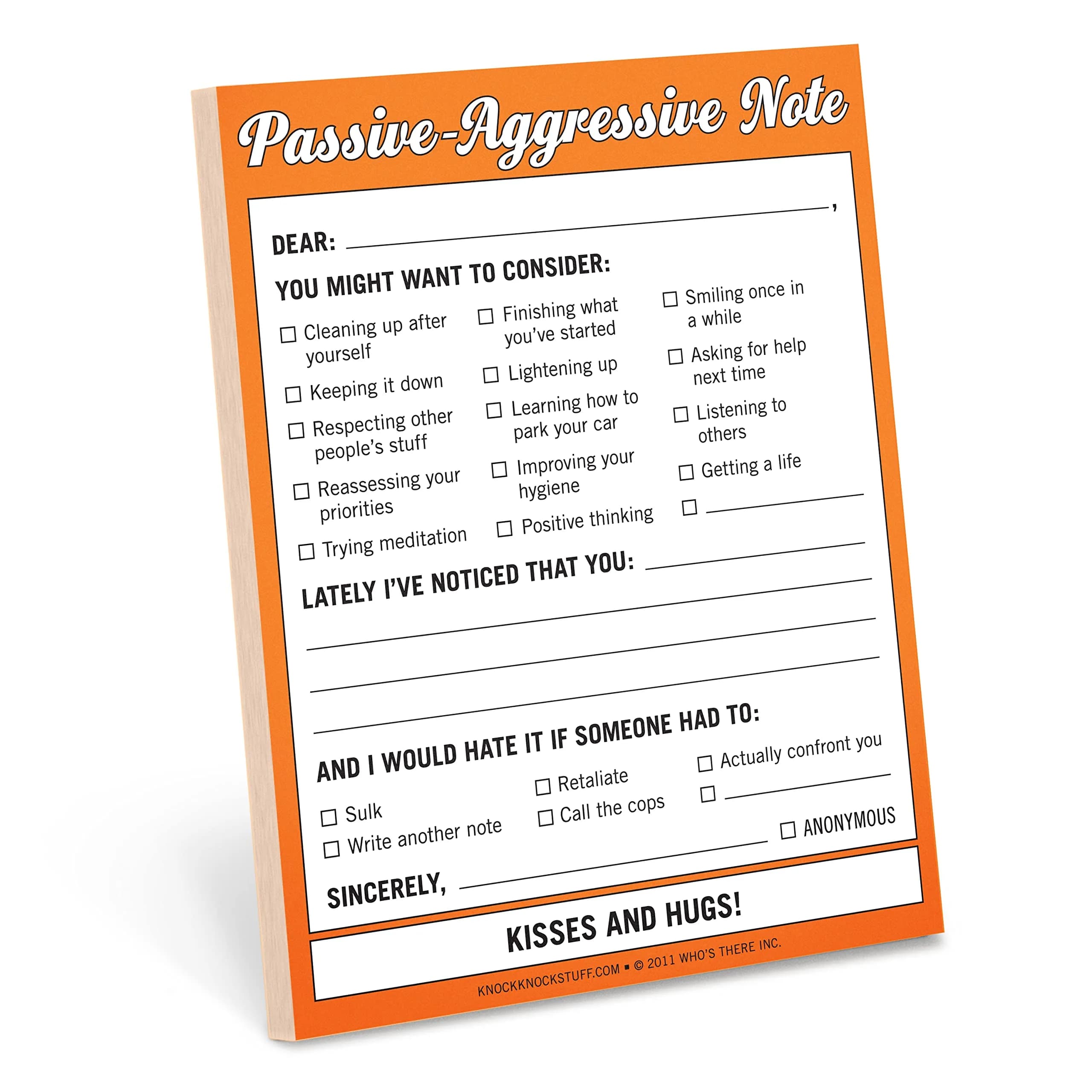 Knock Knock Passive-Aggressive Nifty Note Pad 4 x 5.25 inches | Humorous communication tool with 50 sheets