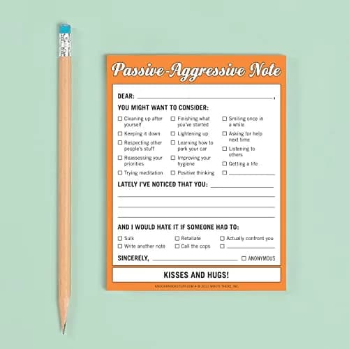Knock Knock Passive-Aggressive Nifty Note Pad 4 x 5.25 inches | Humorous communication tool with 50 sheets thumbnail 4