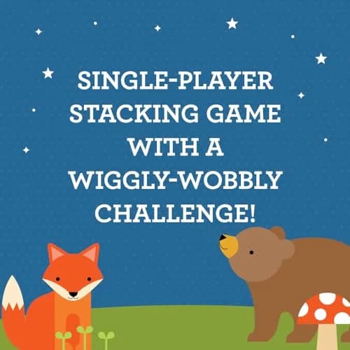 Petit Collage Woodland Wobble Wooden Stacking Game for Kids | Balance & Fun for Ages 3+ thumbnail 5