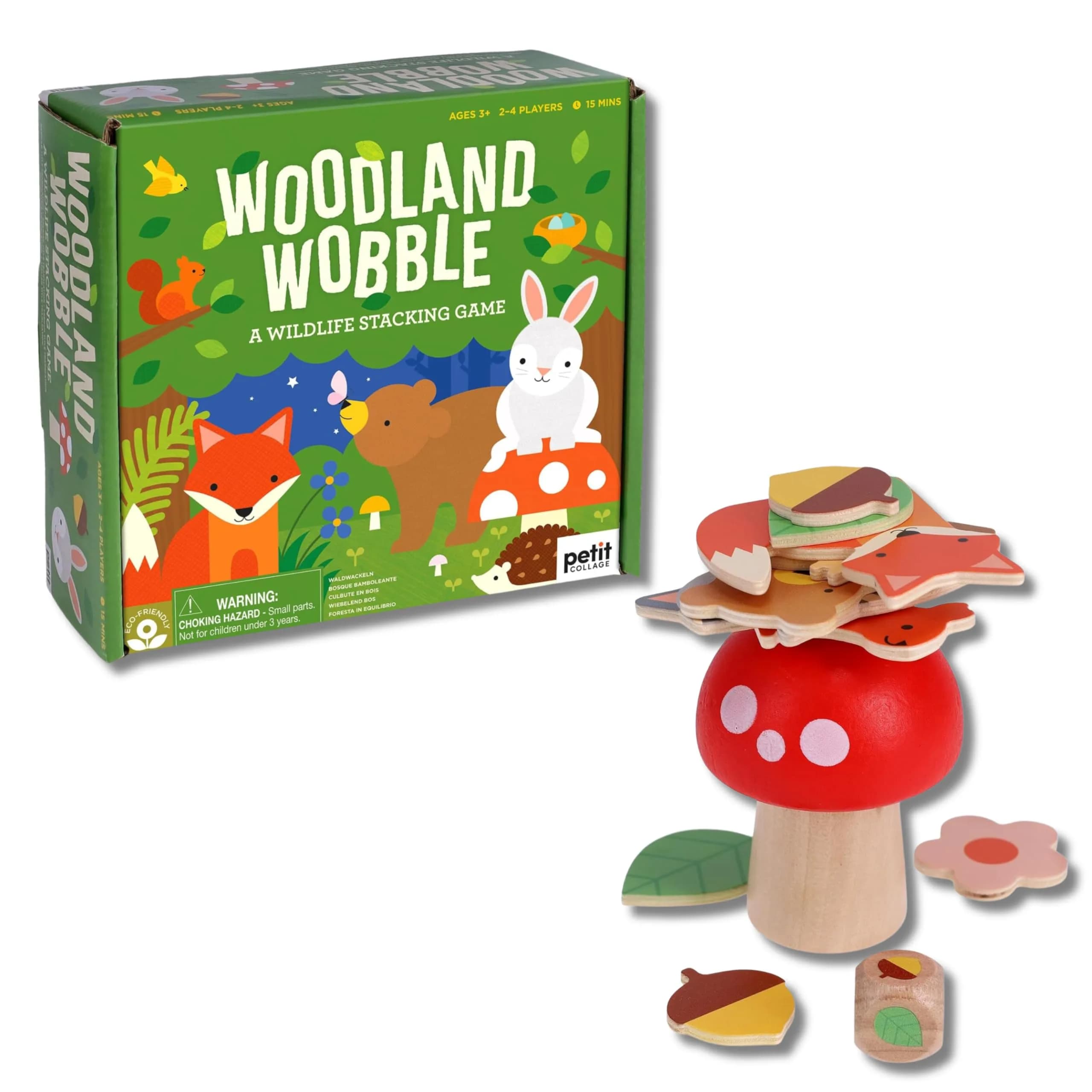Petit Collage Woodland Wobble Wooden Stacking Game for Kids | Balance & Fun for Ages 3+ — Woodland Wobble