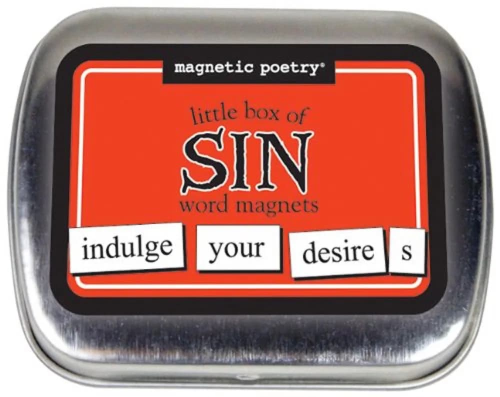 Magnetic Poetry Little Box of Sin Kit - 72 Word Tiles - Refrigerator Magnets