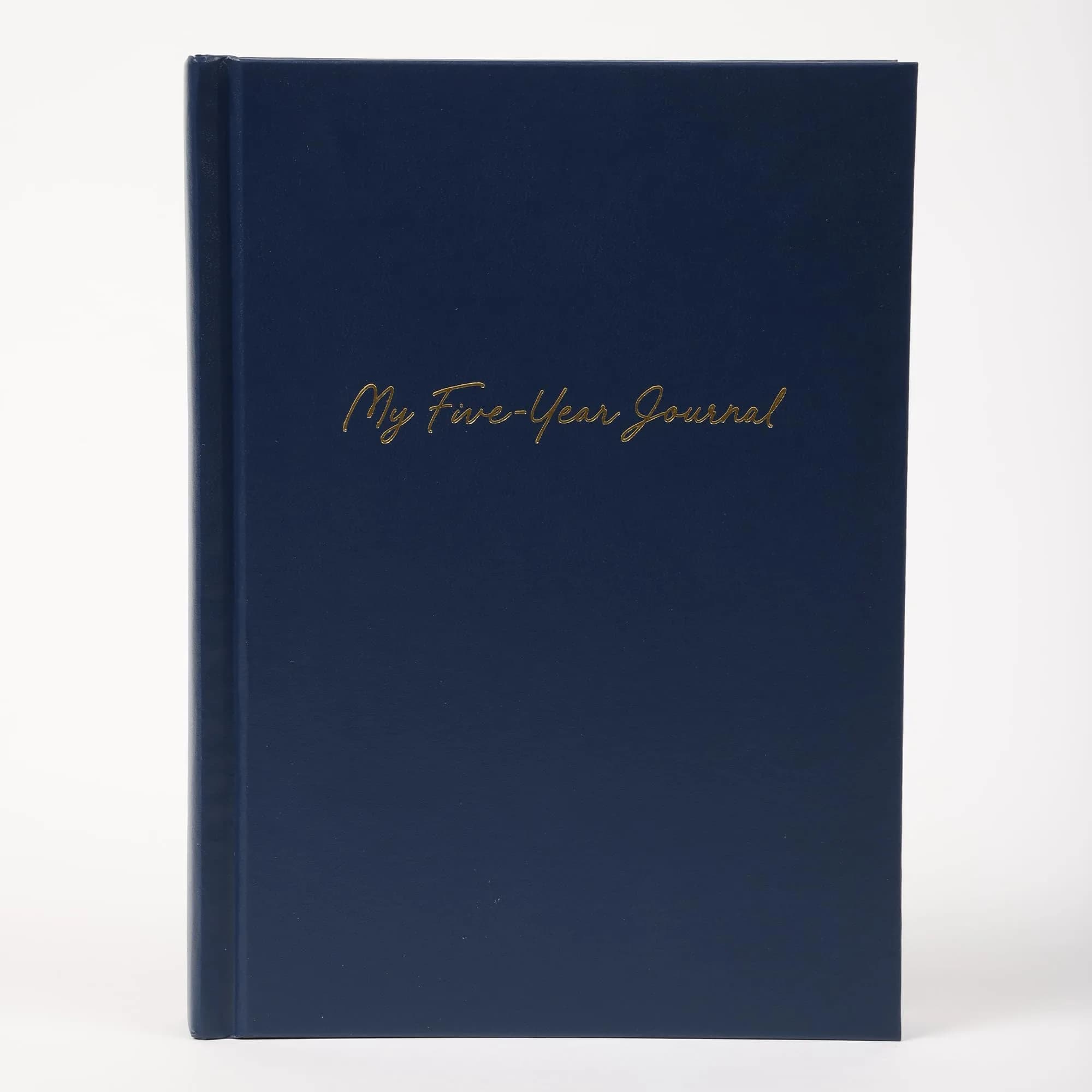 Writing Your Life Hard Cover 5 Year Journal | Simple Daily Memory Book | 6x8.25 Inch Rich Black — Navy Blue