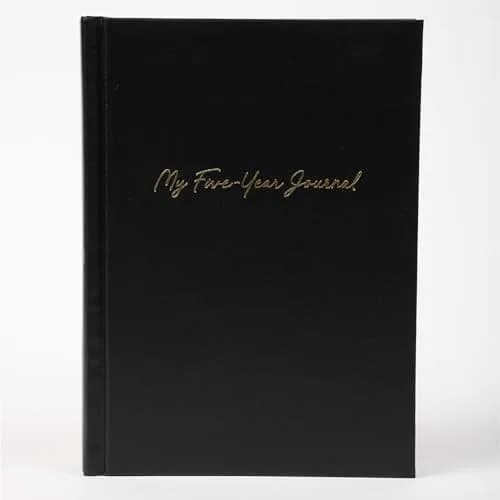 Writing Your Life Hard Cover 5 Year Journal | Simple Daily Memory Book | 6x8.25 Inch Rich Black thumbnail 1