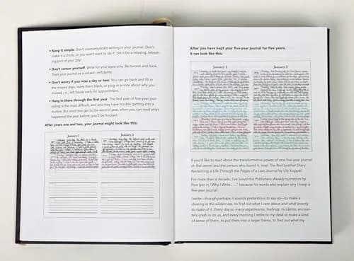 Writing Your Life Hard Cover 5 Year Journal | Simple Daily Memory Book | 6x8.25 Inch Rich Black thumbnail 6