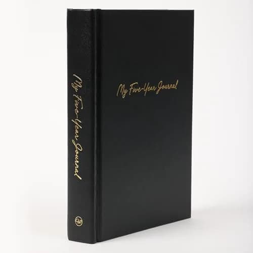 Writing Your Life Hard Cover 5 Year Journal | Simple Daily Memory Book | 6x8.25 Inch Rich Black thumbnail 2