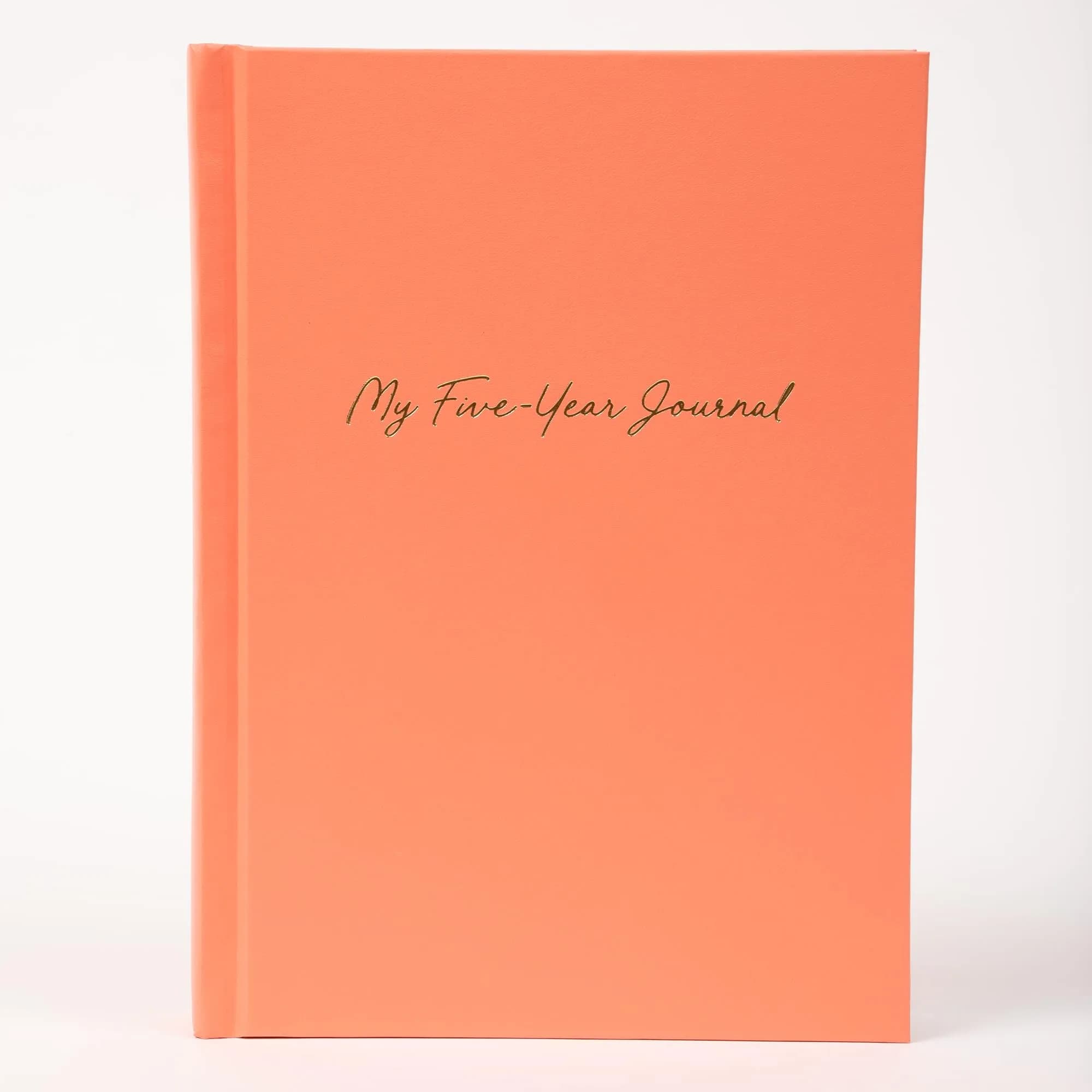 Writing Your Life Hard Cover 5 Year Journal | Simple Daily Memory Keeper | 6x8.25 Inch Sweet Apricot