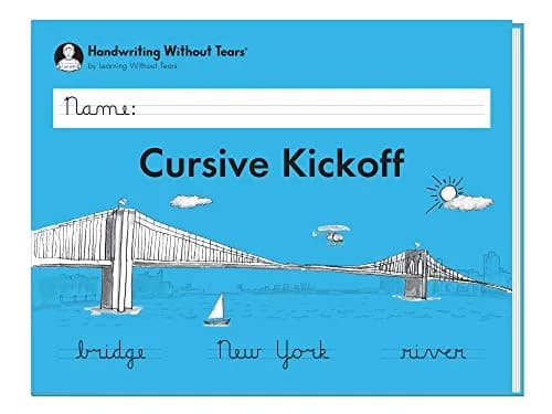Handwriting Without Tears Cursive Kickoff Student Workbook | Second Grade Handwriting Practice in Blue (70-120 chars) thumbnail 1