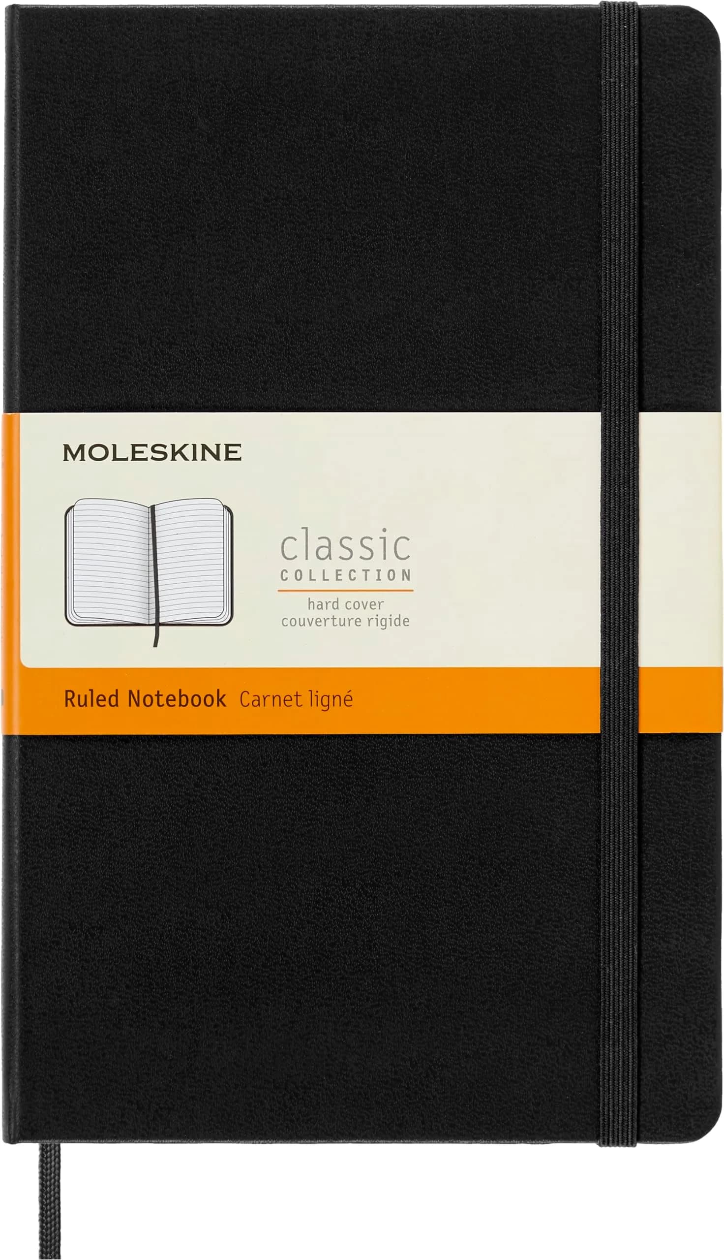 Moleskine Classic Notebook, Large, Ruled, Black, Hard Cover (5 x 8.25) | Durable, Elegant & Perfect for Daily Writing