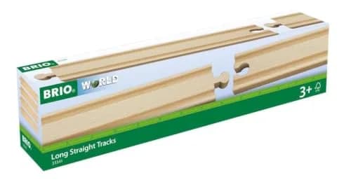 BRIO World 33341-4 Piece Long Straight Wooden Train Tracks | Expandable & Compatible Railway Set | Engineered for Kids Ages 3 and Up | FSC Certified Materials thumbnail 3