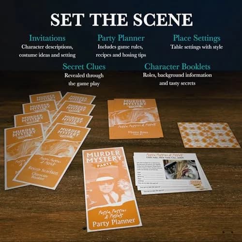 Murder Mystery Party Pasta Passion & Pistols Game, 8 Players, Ages 18+ | Interactive Dinner Party Game thumbnail 6