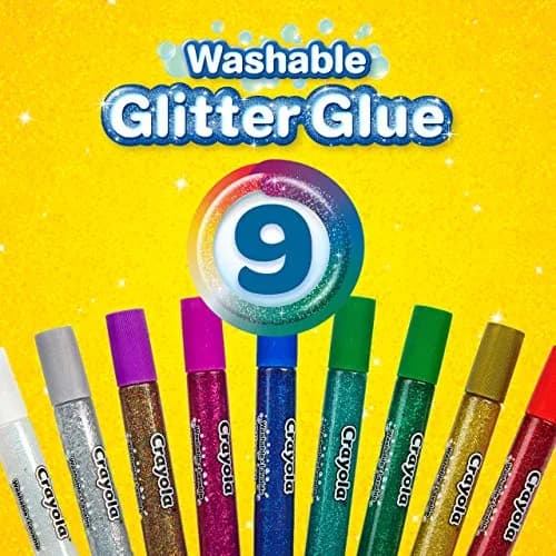 Crayola Glitter Glue 9 Count (Pack of 1) 315ml (10.65 Fl Oz) | Vibrant Colors for Arts & Crafts thumbnail 5
