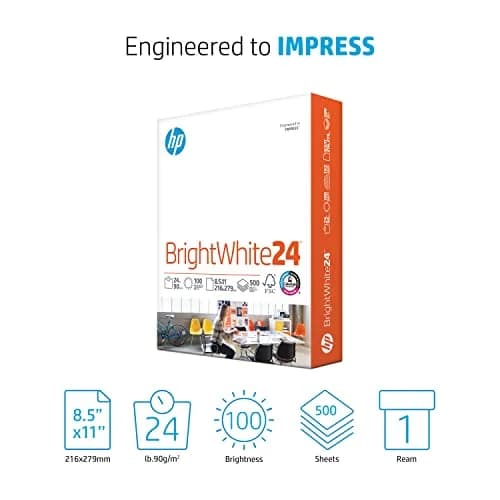 HP Papers BrightWhite 24 lb Letter Size 500 Sheets | 100 Brightness, FSC Certified, ColorLok Technology thumbnail 2