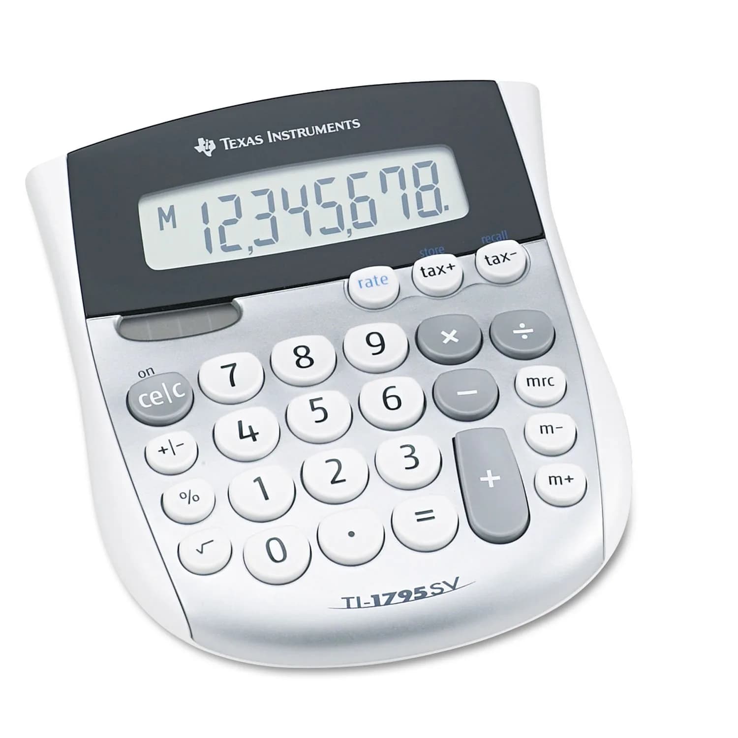 Texas Instruments TI-1795 SV Standard Function Calculator | Classic, Solar & Battery Powered, Large Display