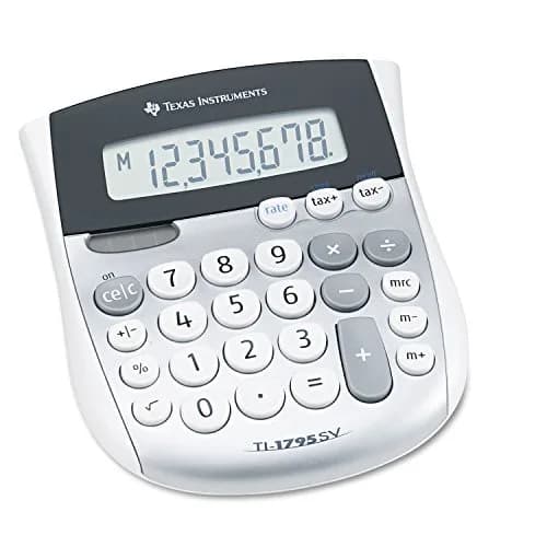Texas Instruments TI-1795 SV Standard Function Calculator | Classic, Solar & Battery Powered, Large Display thumbnail 1