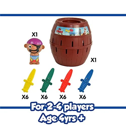 TOMY Pop Up Pirate Family Action Game | Barrel Game with 24 Swords for 2-4 Players, Ages 4+ | Non-Toxic Plastic thumbnail 6