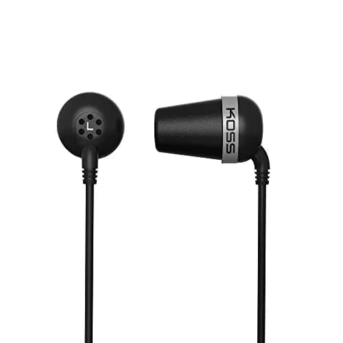 Koss Earbud Headphones In Ear Wired Noise Isolating Memory Foam Cushions Black thumbnail 1
