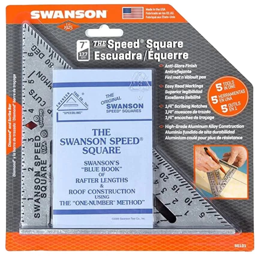 Swanson Tool Co S0101 7 Inch Blue Speed Square for Accurate Measurements - view 4