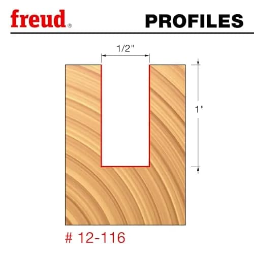 Freud 1/2" Double Flute Straight Router Bit with Tico Carbide | 1/2" Shank, 1" Cut Length, 2 Cutters thumbnail 2