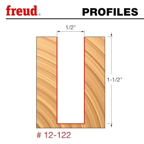 Freud 12-122 Double Flute Straight Router Bit 12.7 mm (1/2") Shank | Precision Cutting for Wood & Composites thumbnail 2