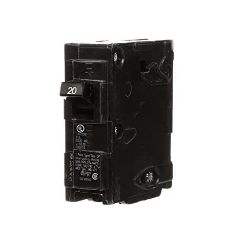Siemens Q120 20-Amp Single Pole Circuit Breaker | Type QP, 120V, 20A, Black thumbnail 1