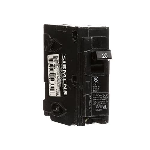 Siemens Q120 20-Amp Single Pole Circuit Breaker | Type QP, 120V, 20A, Black thumbnail 2