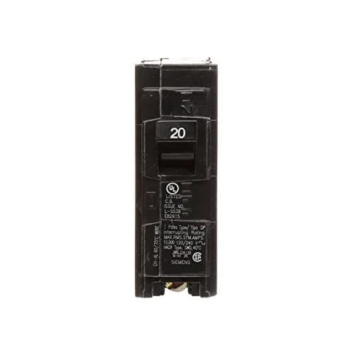 Siemens Q120 20-Amp Single Pole Circuit Breaker | Type QP, 120V, 20A, Black thumbnail 3