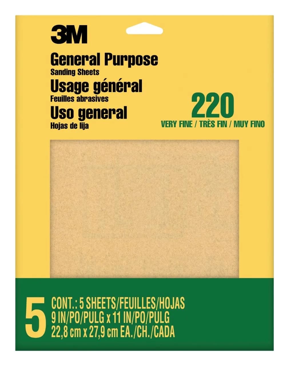 3M Sandpaper 100 Grit Medium Aluminum Oxide 9 in x 11 in (5-Pack) | Sands Paint, Wood & Metal — 9 in x 11 in / Very Fine
