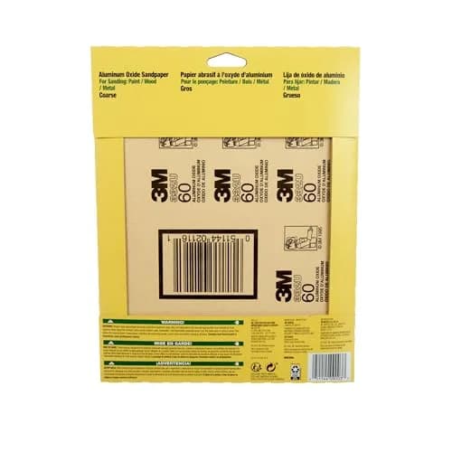 3M Sandpaper Sheets 60 Grit, 22.86 cm x 27.94 cm (9 in x 11 in) | Coarse Aluminum Oxide for Wood, Metal, Paint thumbnail 4