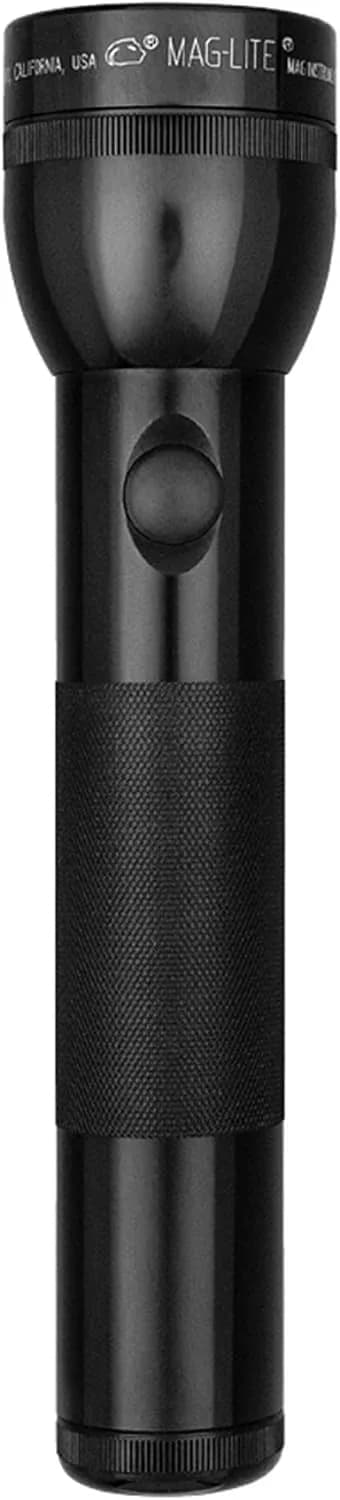MagLite 2-Cell D Incandescent Flashlight – Water-Resistant, Adjustable Beam, High-Intensity Xenon Bulb – Black — Black