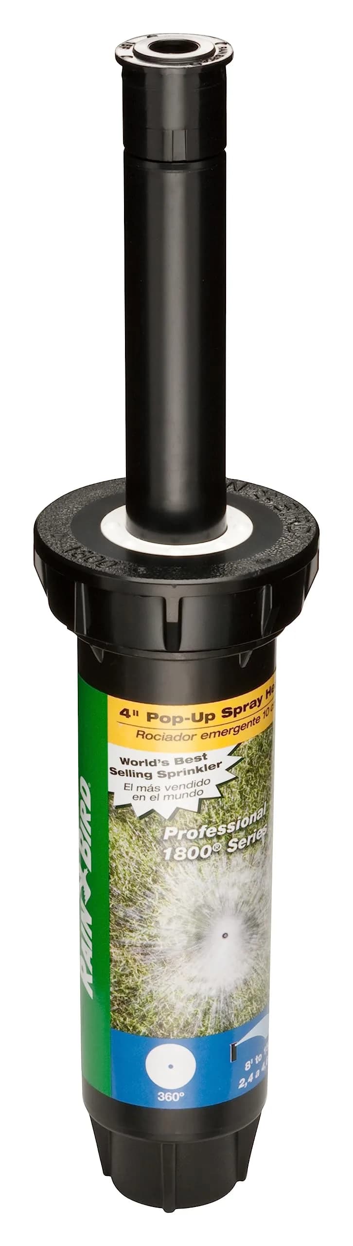 Rain Bird 1804F Professional Pop-Up Sprinkler, 4" | Full Circle, 8-15 Feet, Heavy-Duty