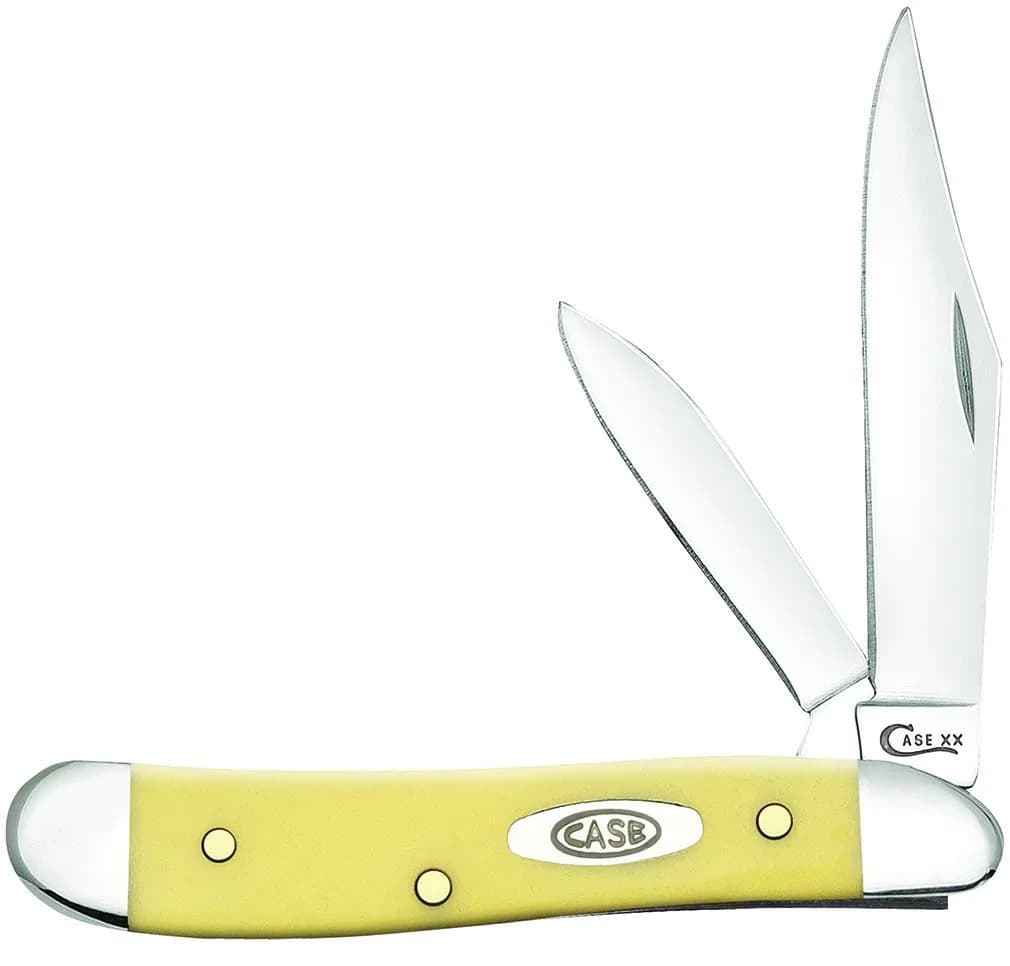Case Pocket Knife 2 7/8 Inches Yellow Synthetic Handle | Chrome Vanadium Steel Blades