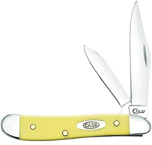 Case Pocket Knife 2 7/8 Inches Yellow Synthetic Handle | Chrome Vanadium Steel Blades thumbnail 1