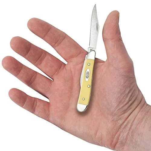 Case Pocket Knife 2 7/8 Inches Yellow Synthetic Handle | Chrome Vanadium Steel Blades thumbnail 5