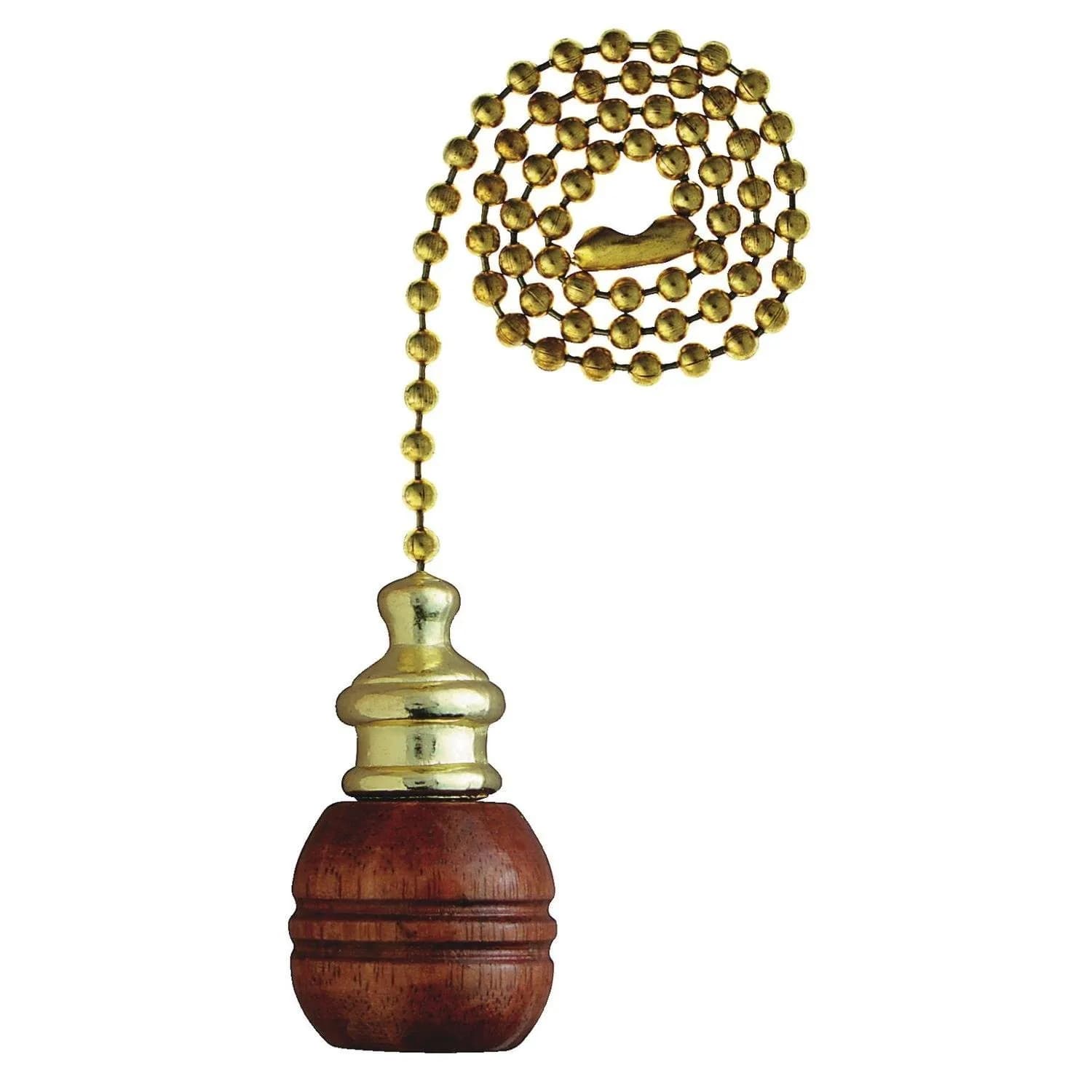 Westinghouse Pull Chain Walnut & Brass Ball, Gold 12 inch (30.48 cm) | Authentic USA Import — Gold