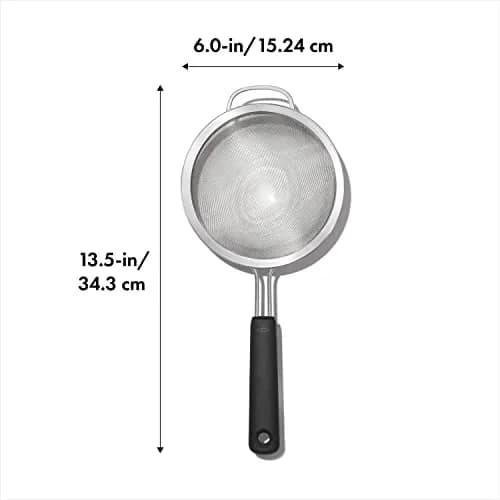 OXO Good Grips 6-Inch Fine Mesh Strainer | Stainless Steel Kitchen Sieve for Stock, Sauces, Pasta, and More thumbnail 3
