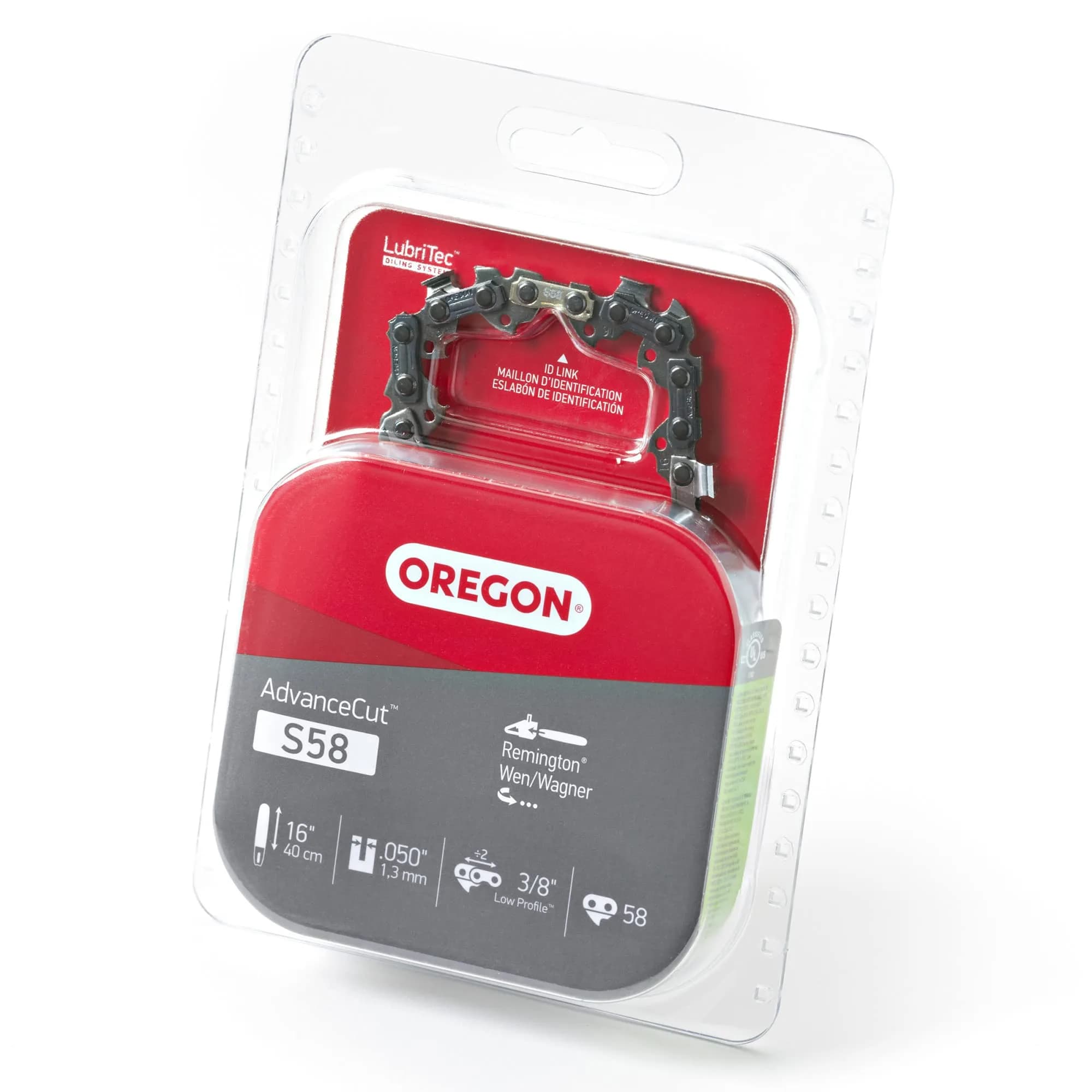 Oregon Chainsaw Chain for 16" Bar, 3/8" LP, .050" Gauge, 58 Drive Links | Durable, Low-Kickback Chain for Landscaping
