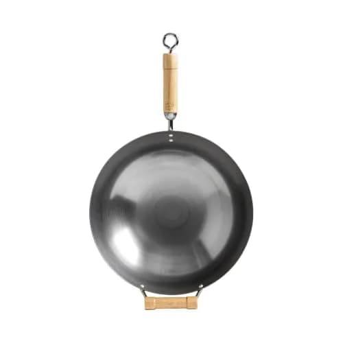 Joyce Chen Classic Series 14-Inch Round Bottom Carbon Steel Wok with Birch Handles | Traditional Asian-Style Cookware thumbnail 3