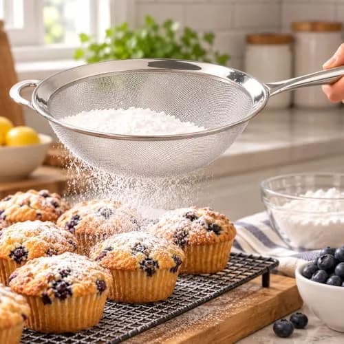 Norpro 8" KRONA Stainless Steel Double Mesh Strainer | Fine Mesh for Sifting & Rinsing thumbnail 4