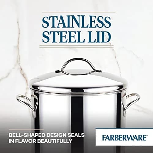 Farberware Classic Series 12 Qt Stainless Steel Stock Pot With Lid, Silver | Heavy-Duty 12 Quart Capacity for Large Batches thumbnail 6