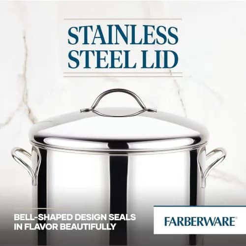 Farberware Classic Series 16 Quart Stock Pot with Lid | Stainless Steel, Oven & Dishwasher Safe thumbnail 6