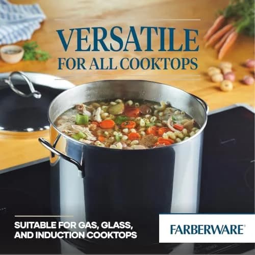 Farberware Classic Series 16 Quart Stock Pot with Lid | Stainless Steel, Oven & Dishwasher Safe thumbnail 3