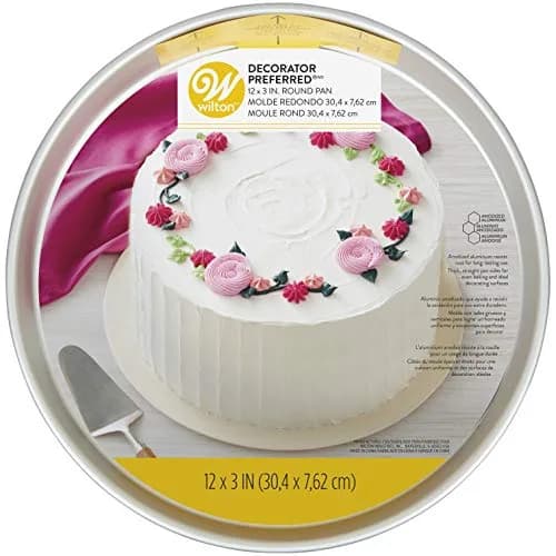 Wilton Decorator Preferred Aluminum Round Cake Pan, 12-inch x 3-inch | Professional-Grade Bakeware for Tall Layer Cakes thumbnail 2