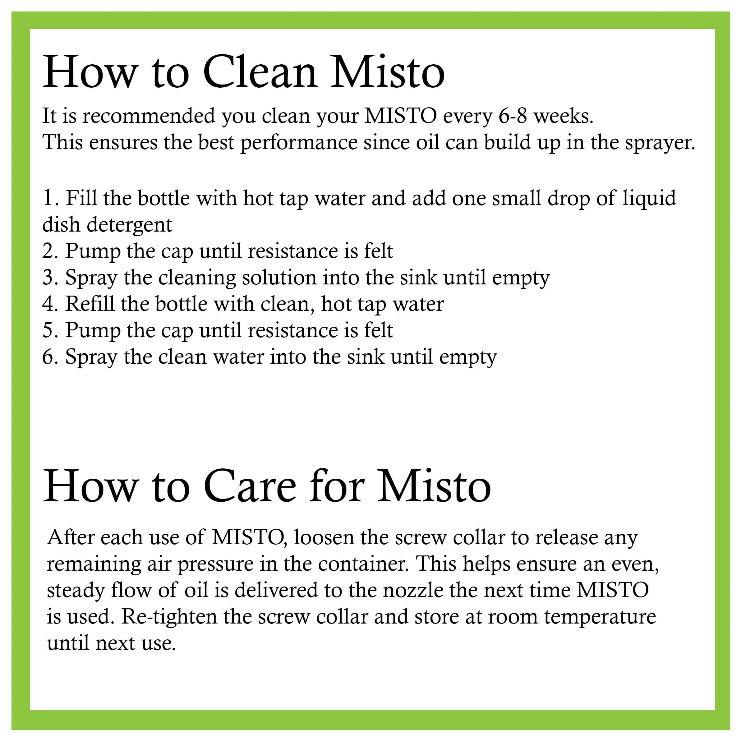 MISTO Gourmet Olive Oil Sprayer, Satin Aluminum, 50ml (1.7 Fl Oz) | Refillable Non-Aerosol Pump Mister - view 5