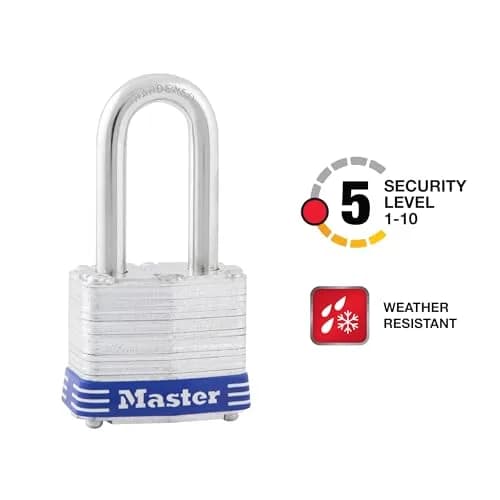 Master Lock 3DLF Outdoor Padlock with Key 1-1/2" Shackle | Durable Steel Lock for Outdoor Use thumbnail 2