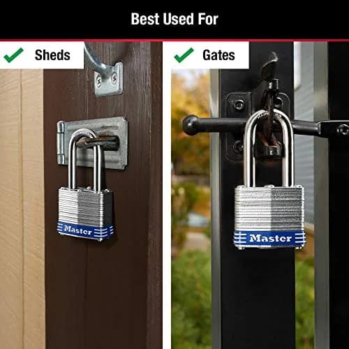 Master Lock 3DLF Outdoor Padlock with Key 1-1/2" Shackle | Durable Steel Lock for Outdoor Use thumbnail 3