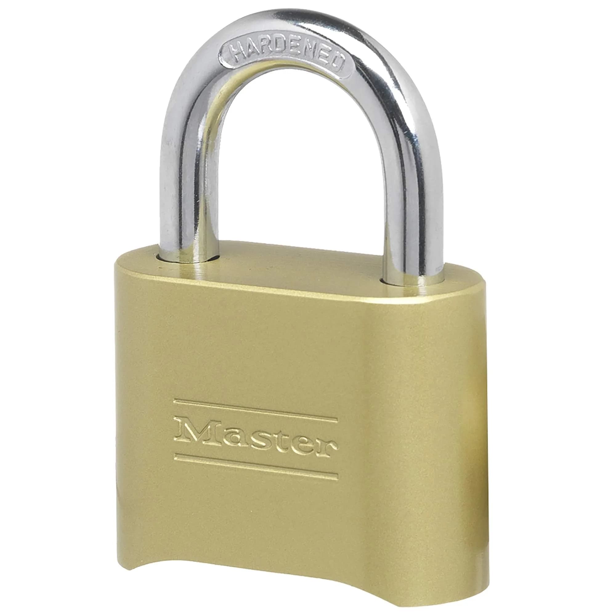 Master Lock 175D Resettable Combination Padlock Outdoor Brass Lock, 2-Inch Shackle (51mm) | 10,000 Combinations