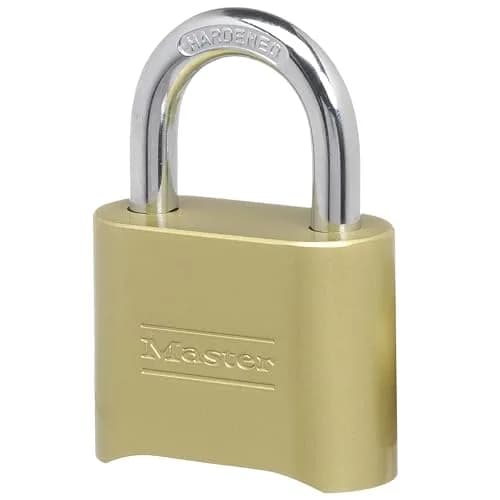 Master Lock 175D Resettable Combination Padlock Outdoor Brass Lock, 2-Inch Shackle (51mm) | 10,000 Combinations thumbnail 1